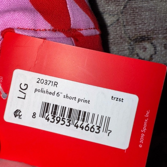 SPANX High Waist Zebra Print Shorts - Red and Pink NWT Size Large - Picture 3 of 9